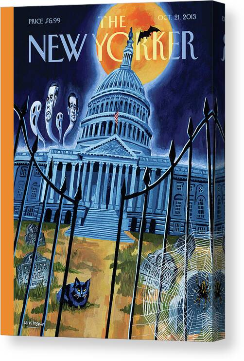 Ted Cruz Canvas Print featuring the painting Haunted House by Mark Ulriksen