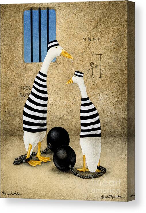 Will Bullas Canvas Print featuring the painting The Jailbirds... by Will Bullas