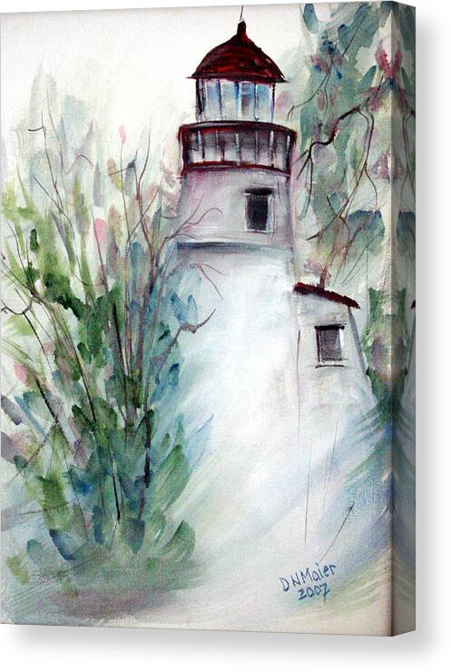 Old Canvas Print featuring the painting The Old Lighthouse by Dorothy Maier