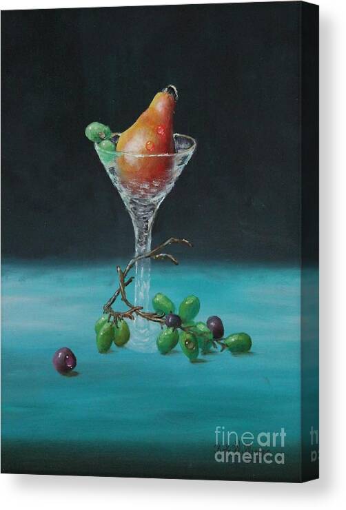 Oil Paintings Canvas Print featuring the painting The Pear Martini by Bob Williams