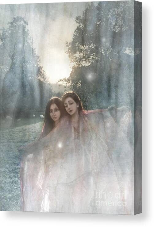 Woman Canvas Print featuring the photograph The Sunset Dance by Ang El
