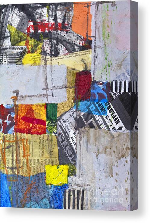 Collage Canvas Print featuring the mixed media The Voyage of the Dreamer by Elena Nosyreva