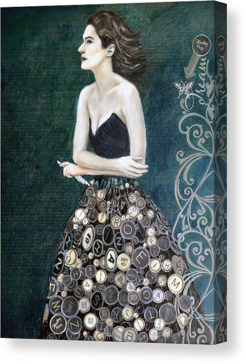 Writer Canvas Print featuring the painting The Writer's Muse by Portraits By NC