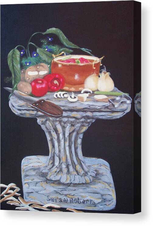 Art Canvas Print featuring the painting Thrown Together by Susan Roberts