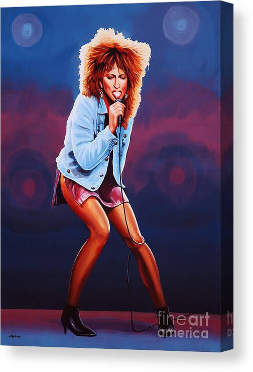 Tina Turner Canvas Print featuring the painting Tina Turner by Paul Meijering