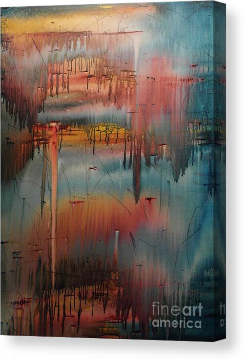 Color Abstract Canvas Print featuring the painting Trail Of Tears by Wayne Cantrell