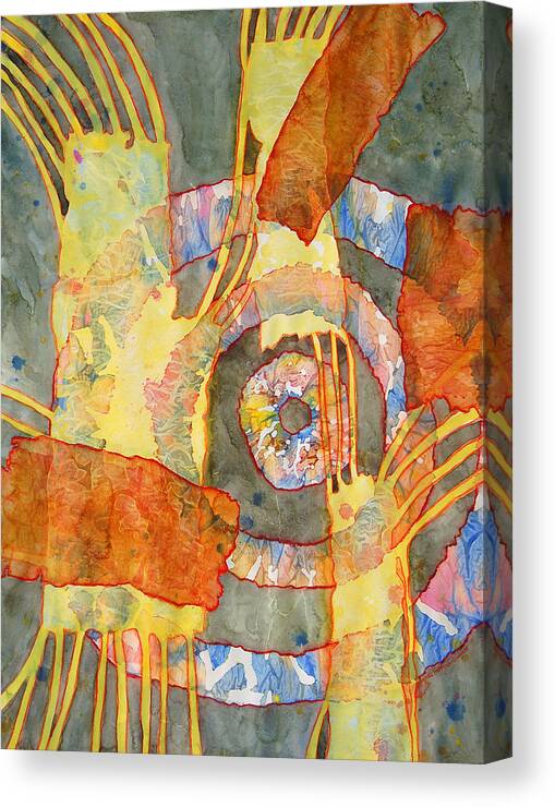 Abstract Canvas Print featuring the painting Tribal Memories by Lynda Hoffman-Snodgrass