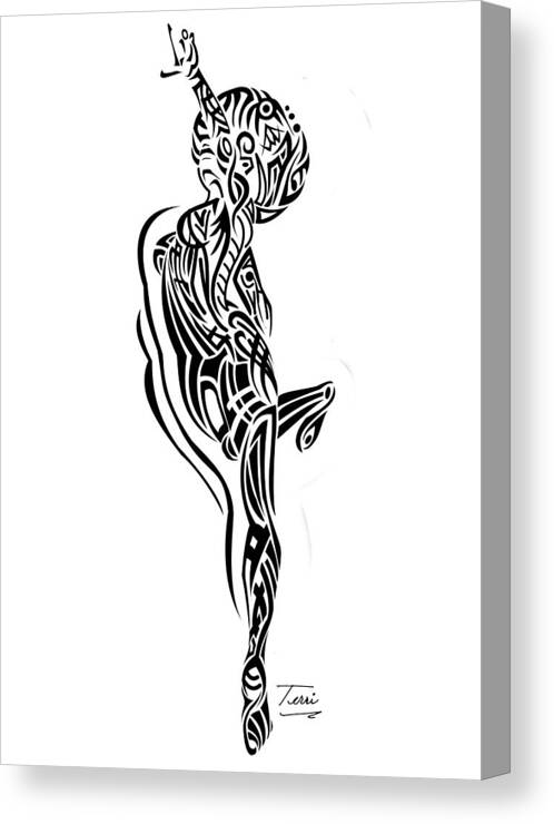 Afro Canvas Print featuring the drawing Tribal Reach by Terri Meredith