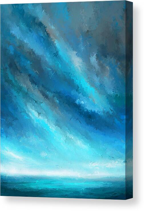 Turquoise Canvas Print featuring the painting Turquoise Memories - Turquoise Abstract Art by Lourry Legarde