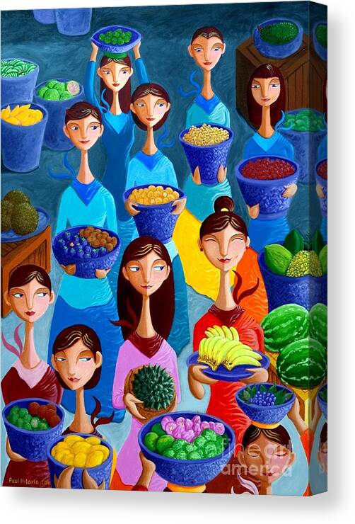 Fruits Canvas Print featuring the painting Tutti Frutti by Paul Hilario