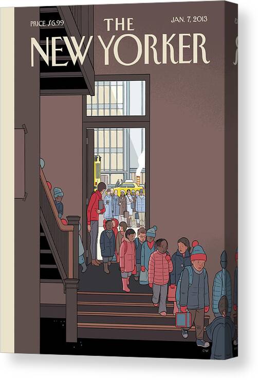 School Canvas Print featuring the painting Threshold by Chris Ware