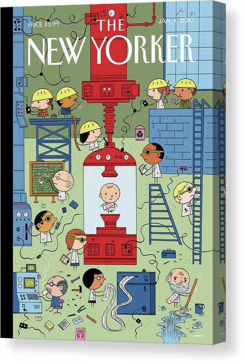 Factory Canvas Print featuring the painting Ring Out The Old, Ring In The New by Ivan Brunetti
