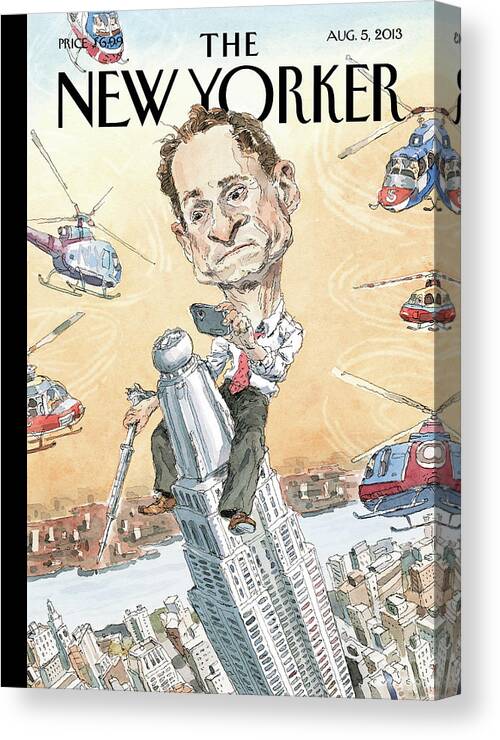 Penis Canvas Print featuring the painting Carlos Danger by John Cuneo