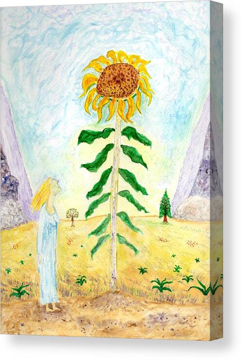 Jim Taylor Canvas Print featuring the painting Valley of The Mammoth Sunflowers by Jim Taylor