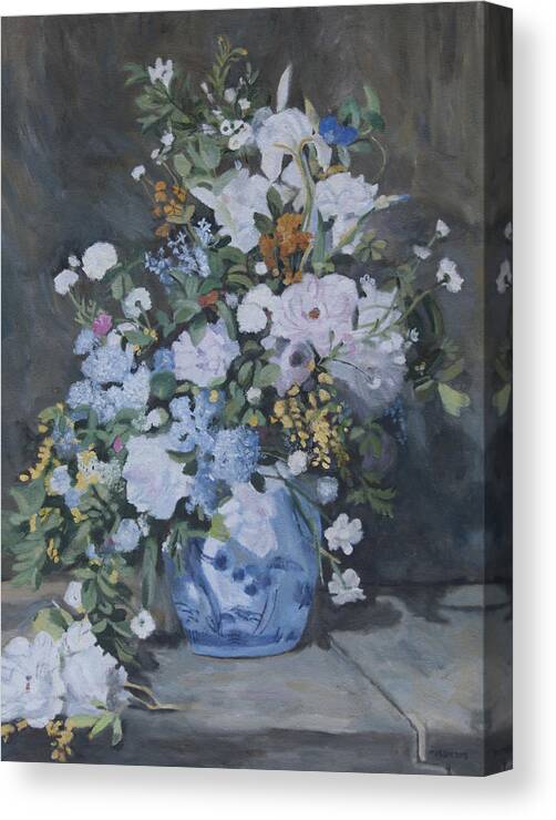 Renoir Canvas Print featuring the painting Vase of Flowers - reproduction by Masami Iida