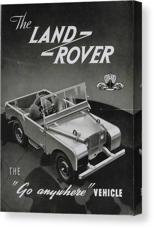 Landrover Canvas Print featuring the photograph Vintage Land Rover Advert by Georgia Fowler