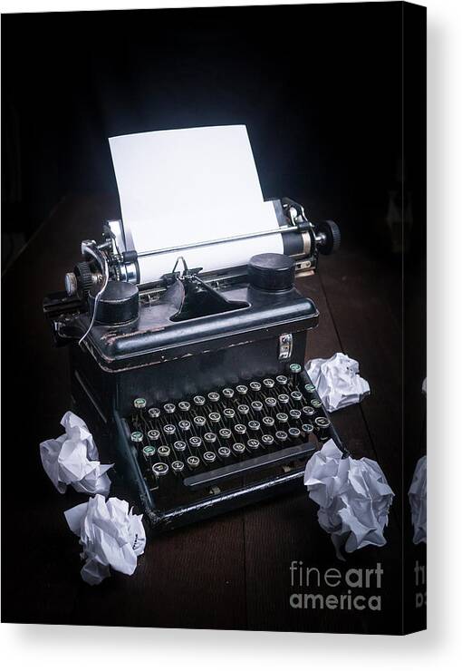 Typewriter Canvas Print featuring the photograph Vintage Manual Typewriter by Edward Fielding