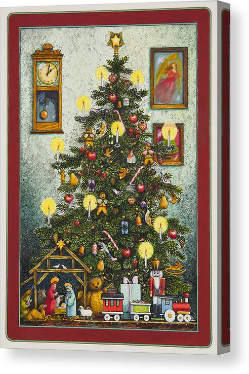 Christmas Canvas Print featuring the painting Waiting for Christmas Morning by Lynn Bywaters