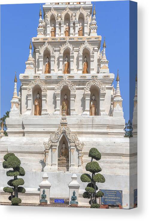 Scenic Canvas Print featuring the photograph Wat Chedi Liem Chedi Liem Buddha Niches DTHCM0822 by Gerry Gantt