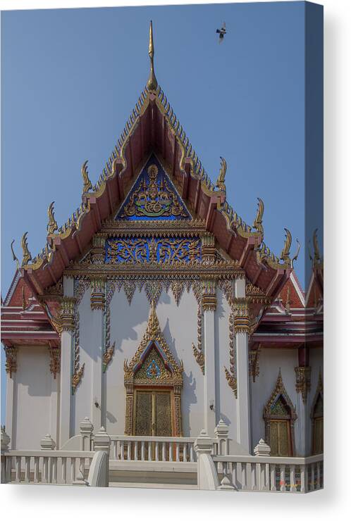 Temple Canvas Print featuring the photograph Wat Phichai Songkhram Phra Ubosot Side Entrance DTHSP0045 by Gerry Gantt