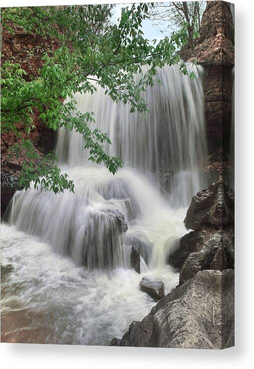 Tim Fitzharris Canvas Print featuring the photograph Waterfall Tanyard Creek Bella Vista by Tim Fitzharris