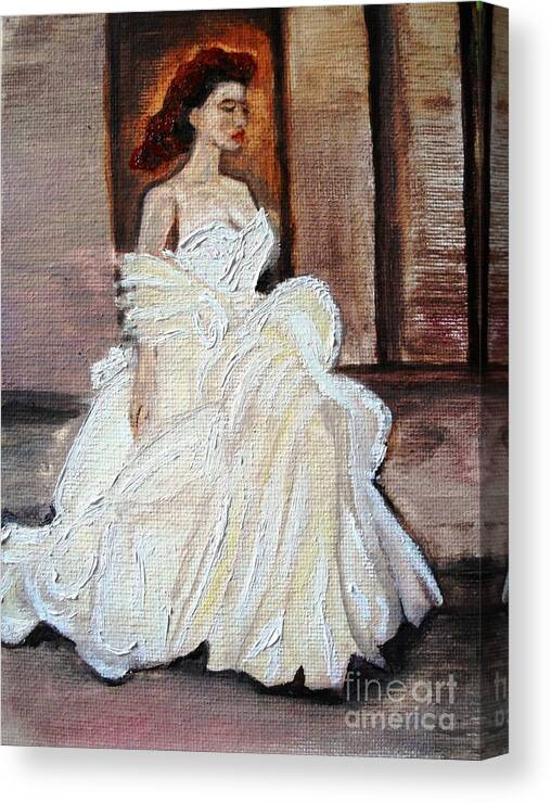Lady Canvas Print featuring the painting When Lovely Women II by Helena Bebirian