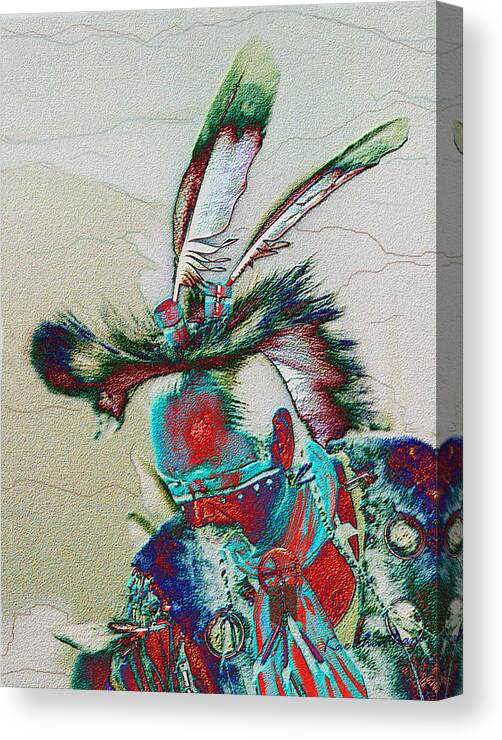 Powwow Dancer Canvas Print featuring the digital art Whistle Blower by Kae Cheatham