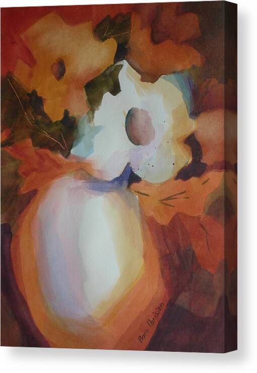 White Canvas Print featuring the painting White Flower by Barbara Parisien
