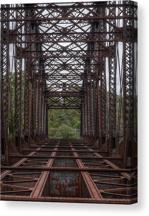 Bridge Canvas Print featuring the photograph Whitford Railway Truss Bridge by Richard Reeve