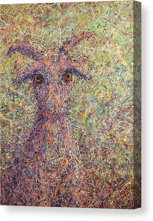 Goat Canvas Print featuring the painting Wild Goat by James W Johnson