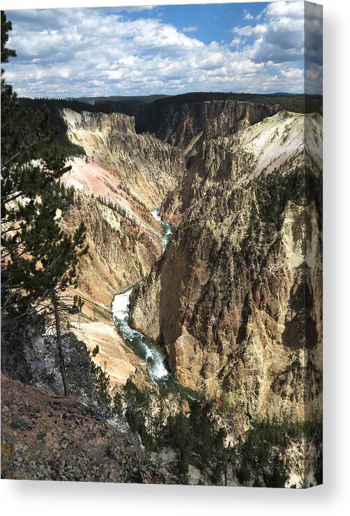 Yellowstone Canyon Canvas Print featuring the photograph Yellowstone Canyon by Laurel Powell