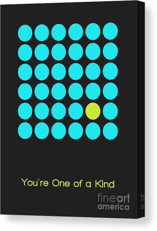 Poster Canvas Print featuring the digital art You are One of a Kind - Blue by Aimelle Ml