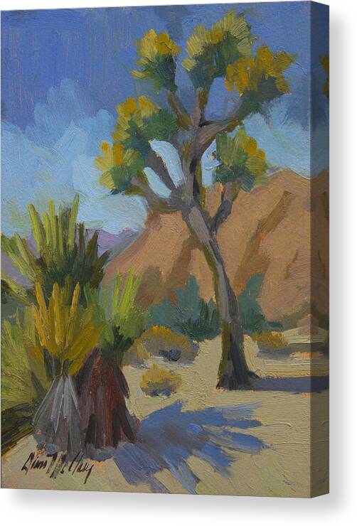 Yucca Canvas Print featuring the painting Yucca and Joshua by Diane McClary
