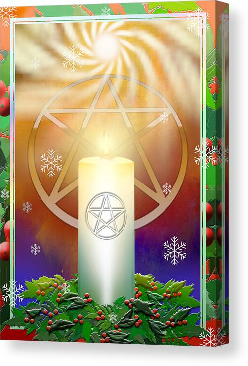 Yule Canvas Print featuring the digital art Yule Sun by Melissa A Benson