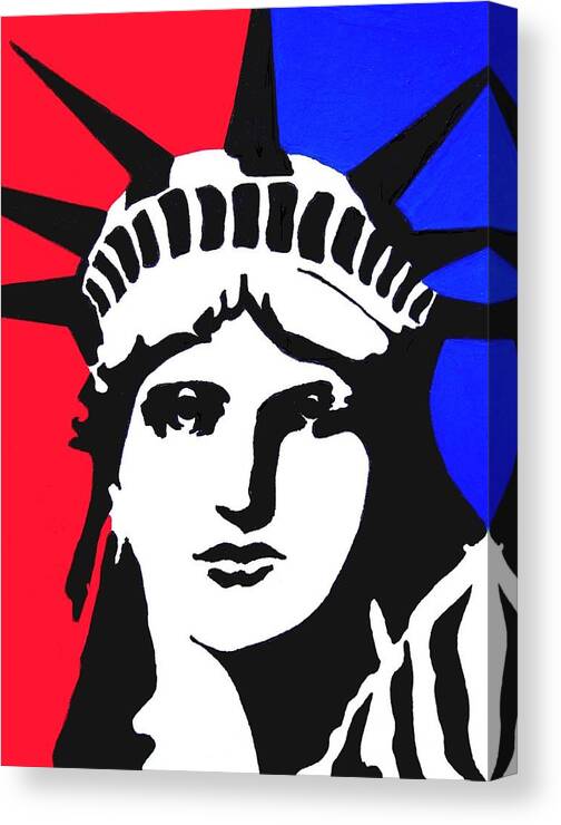 Statue Of Liberty Canvas Print featuring the painting Lady Liberty by Vickie G Buccini