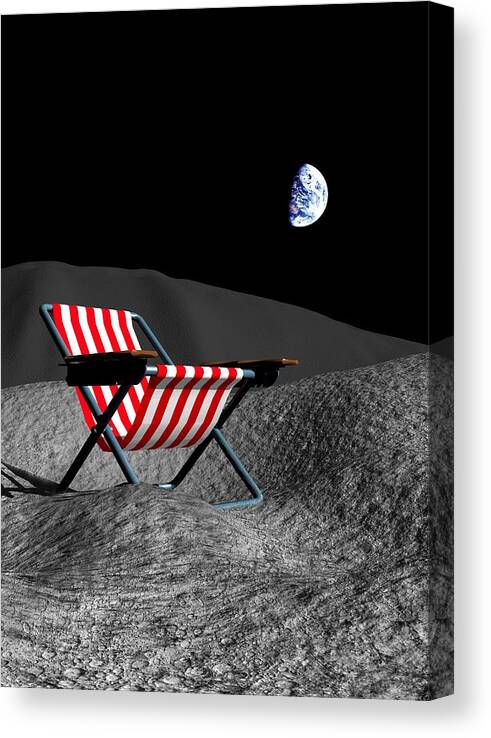 Vertical Canvas Print featuring the digital art Space Tourism, Conceptual Artwork #5 by Victor Habbick Visions