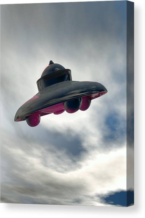 Alien Canvas Print featuring the photograph Ufo, Artwork #7 by Victor Habbick Visions