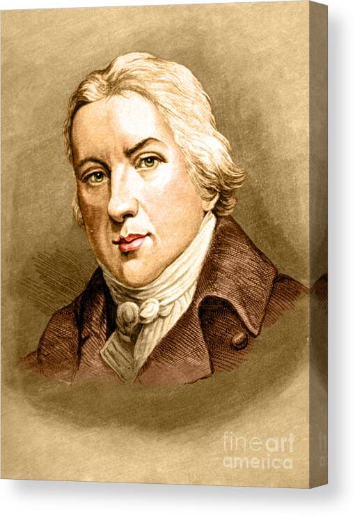 History Canvas Print featuring the photograph Edward Jenner, English Microbiologist #9 by Science Source