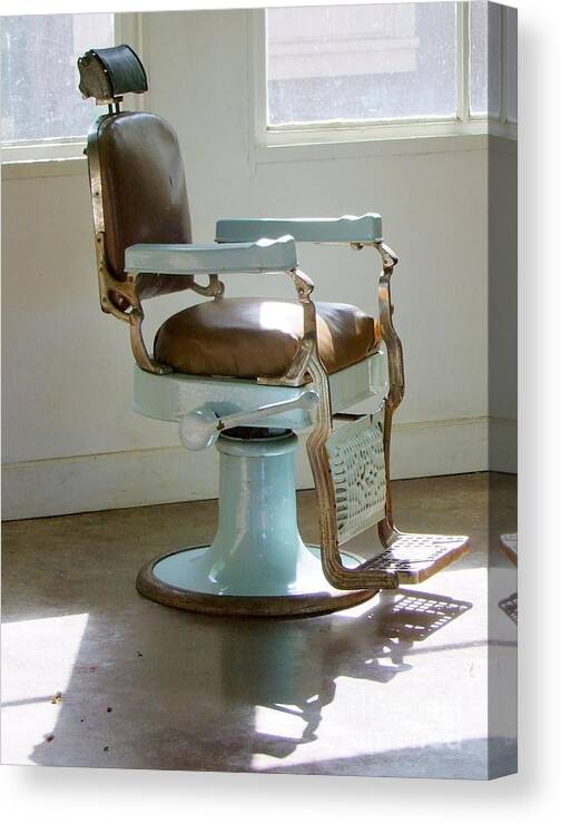 Barber Chair Canvas Print featuring the photograph Antique Barber Chair by Mary Deal