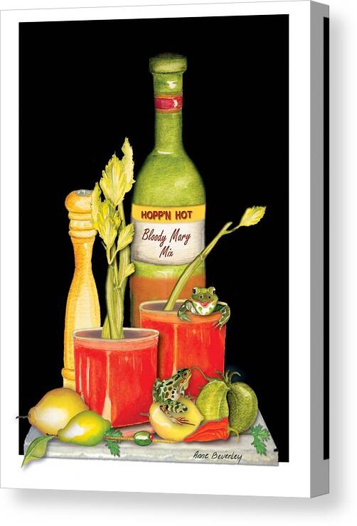 Drinks Canvas Print featuring the painting Bloody Mary by Anne Beverley-Stamps