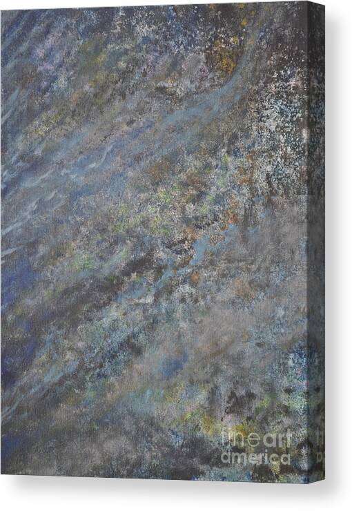 Blue Abstract Canvas Print featuring the painting Blue Nebula #2 by Penny Neimiller