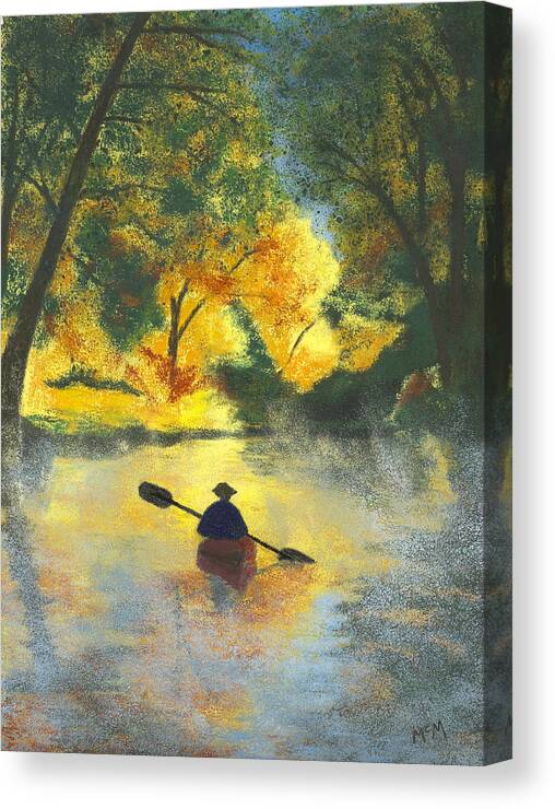 Bourbeuse River Canvas Print featuring the painting Bourbeuse River Sunrise by Garry McMichael