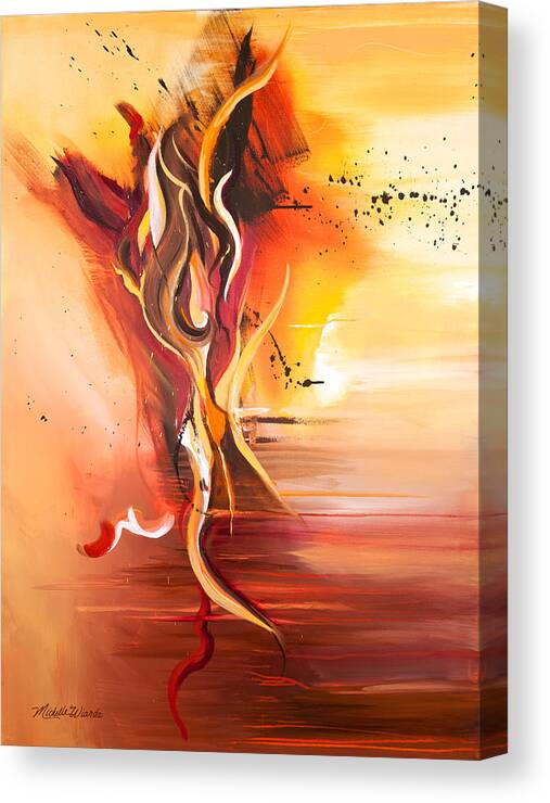 Abstract Canvas Print featuring the painting Dance of Passion by Michelle Constantine