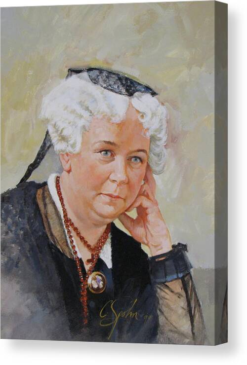 Acrylic Canvas Print featuring the painting Elizabeth Cady Stanton by Cliff Spohn