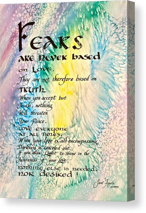 Colors Canvas Print featuring the painting Fears by Frank SantAgata