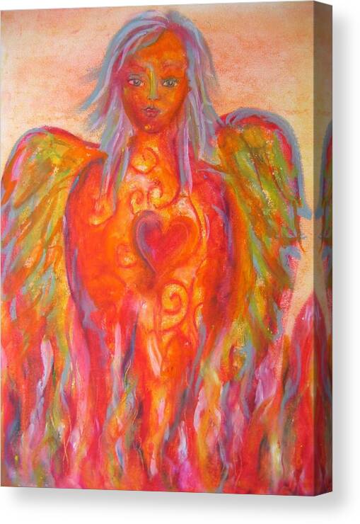 Angel Canvas Print featuring the drawing Fire Angel by Suzan Sommers