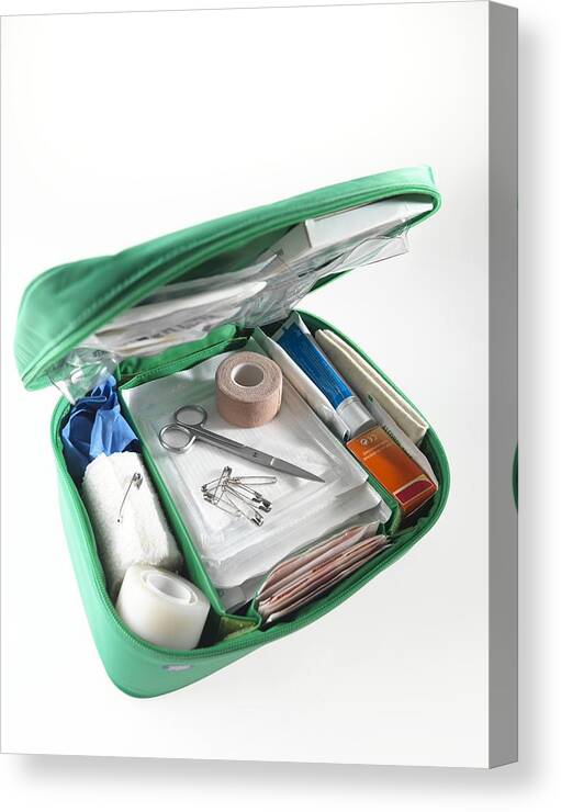 Accident Canvas Print featuring the photograph First Aid Kit by Tek Image