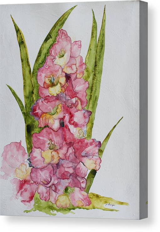 Gladiolas Canvas Print featuring the painting Gladiolas by Patsy Sharpe