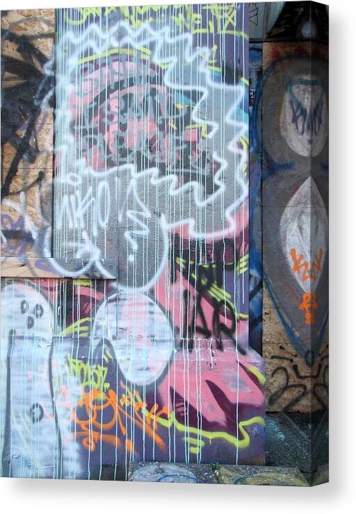 Graffiti Canvas Print featuring the photograph Graffiti - Tubs V by Kathleen Grace