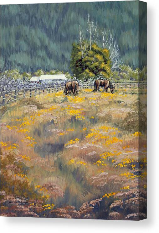 Farm Canvas Print featuring the painting Grazing by Kurt Jacobson